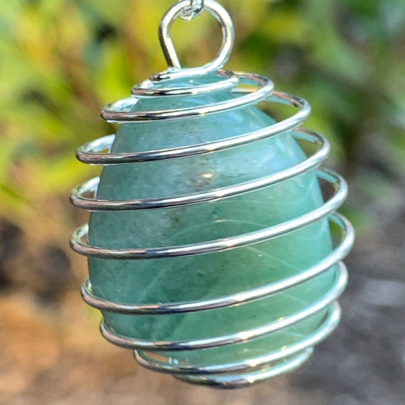 Aventurine Zenergy Gems Tumble Stone Crystal Pendant + 20" Stainless Steel Chain - Picture 17 of 17